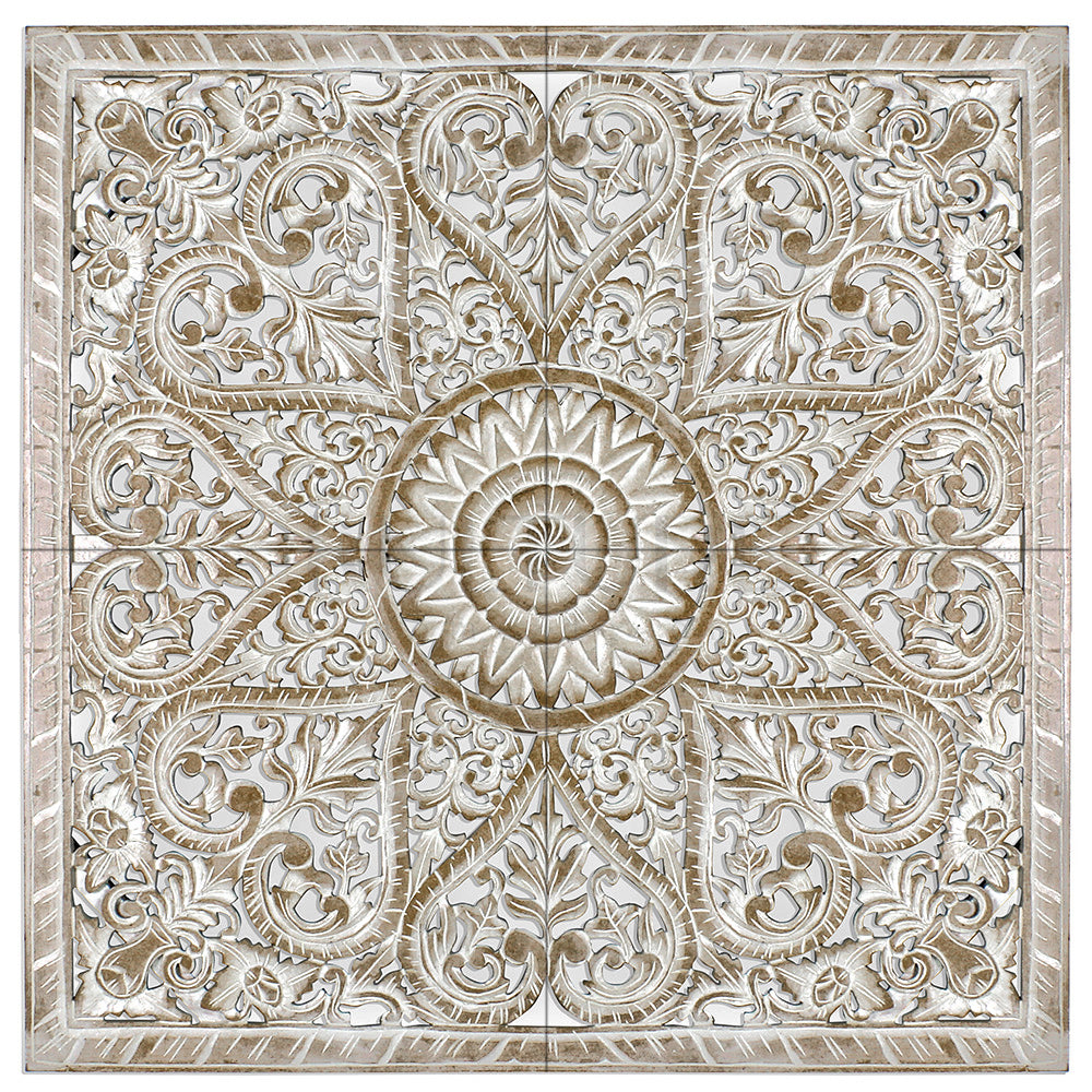 Half Cut Carved Bed Headboard "Jantung" - Export