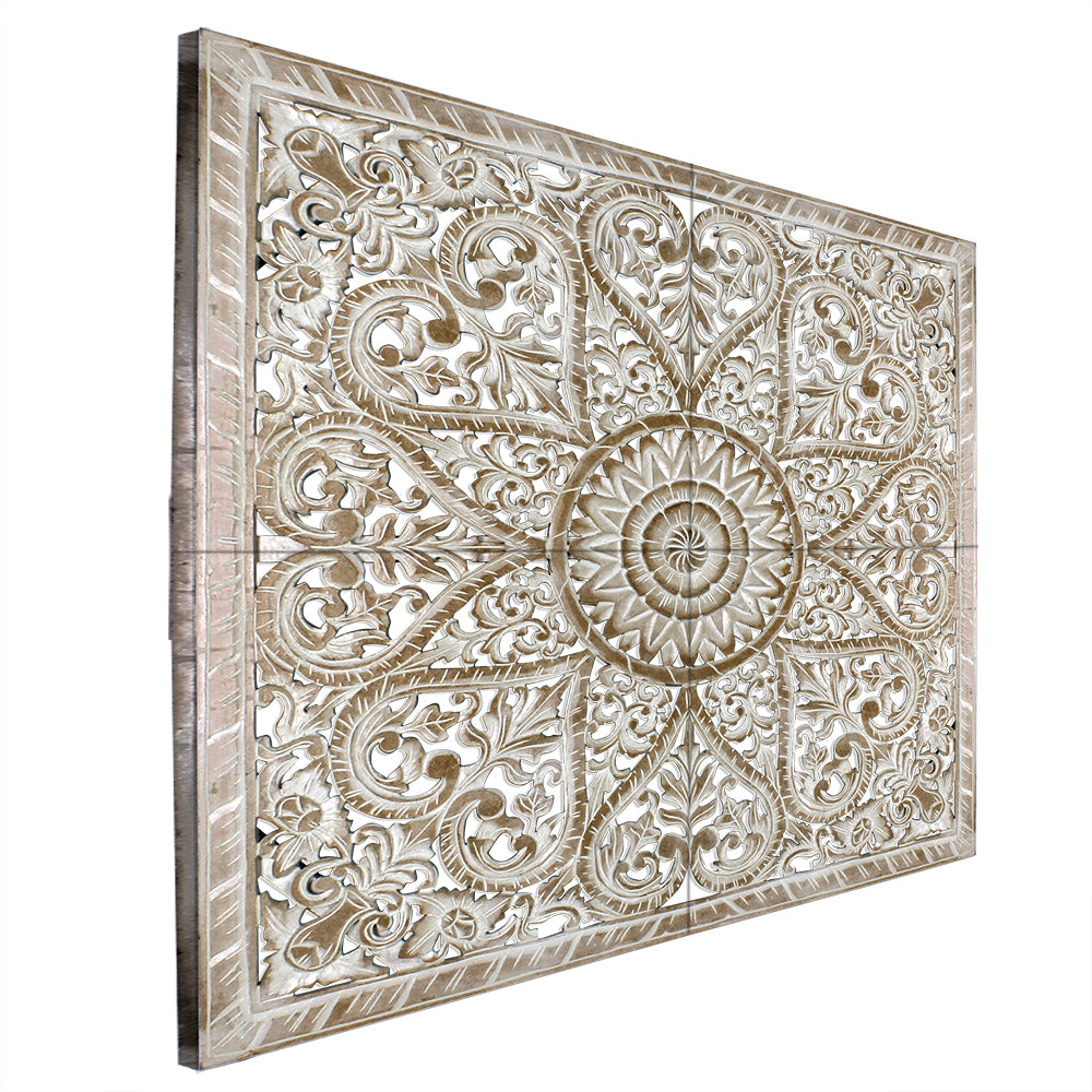 Carved Full Bed Headboard "Jantung" - USA