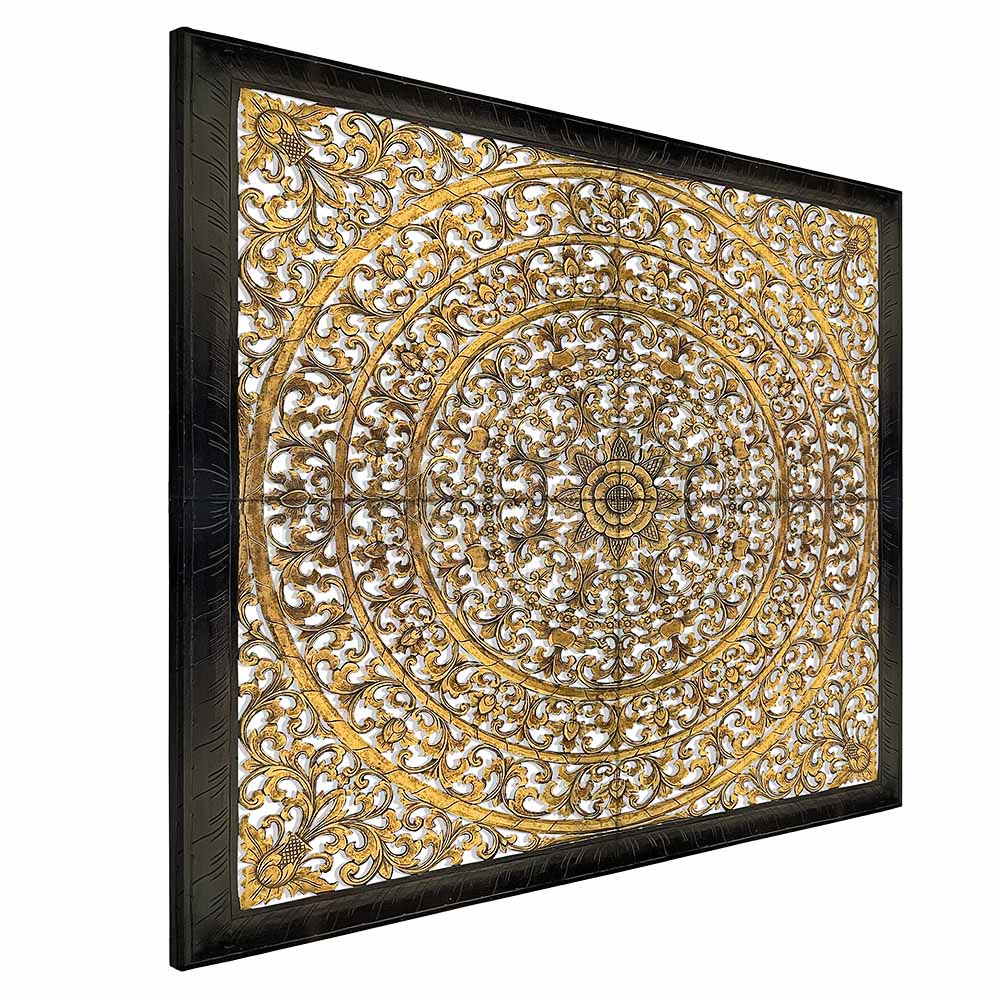 bed headboard rampai gold wash bali design hand carved hand made home decorative house furniture wood material bed headboard design bed headboard ideas bed headboard panels worldwide shipping