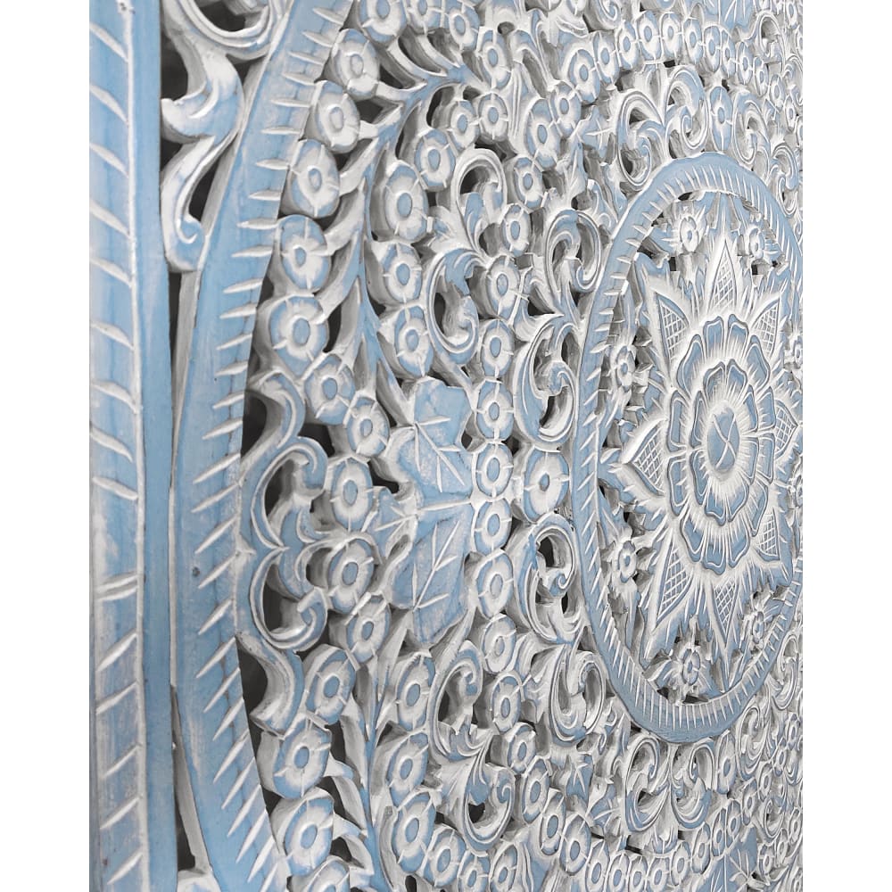 Bed Headboard King Size Peony - Blue Wash