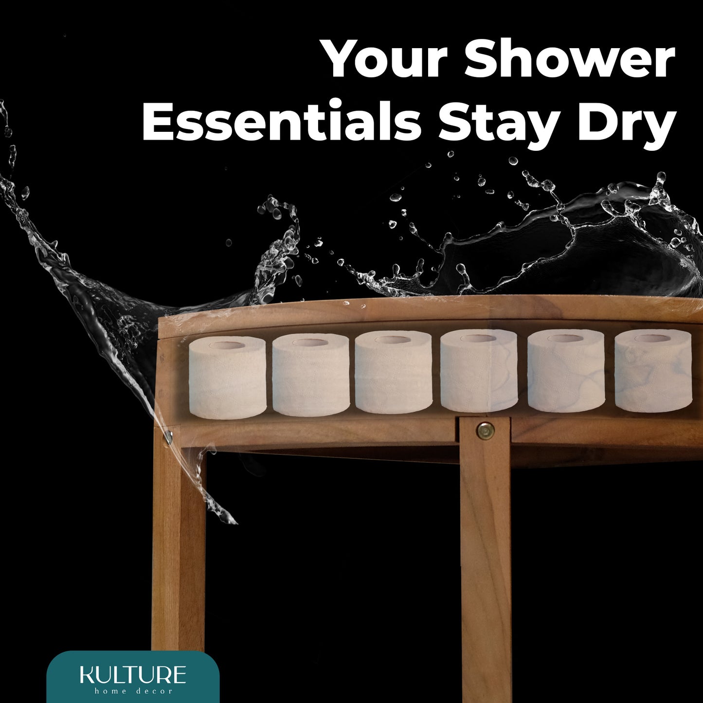 New Teak Shower Corner Bench [with Extra Waterproof Storage] 16 inch - US