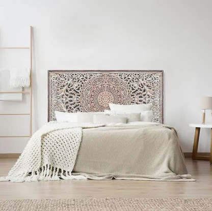 Half Size Mandala Bed Headboard "Manusa"- Antic-wash- Export